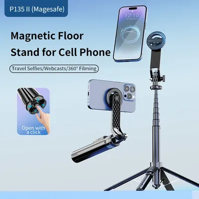 Magnetic Selfie Stick Tripod with Wireless Remote Control Retractable Selfie Stick for Mobile Phone Vlog Video Selfie