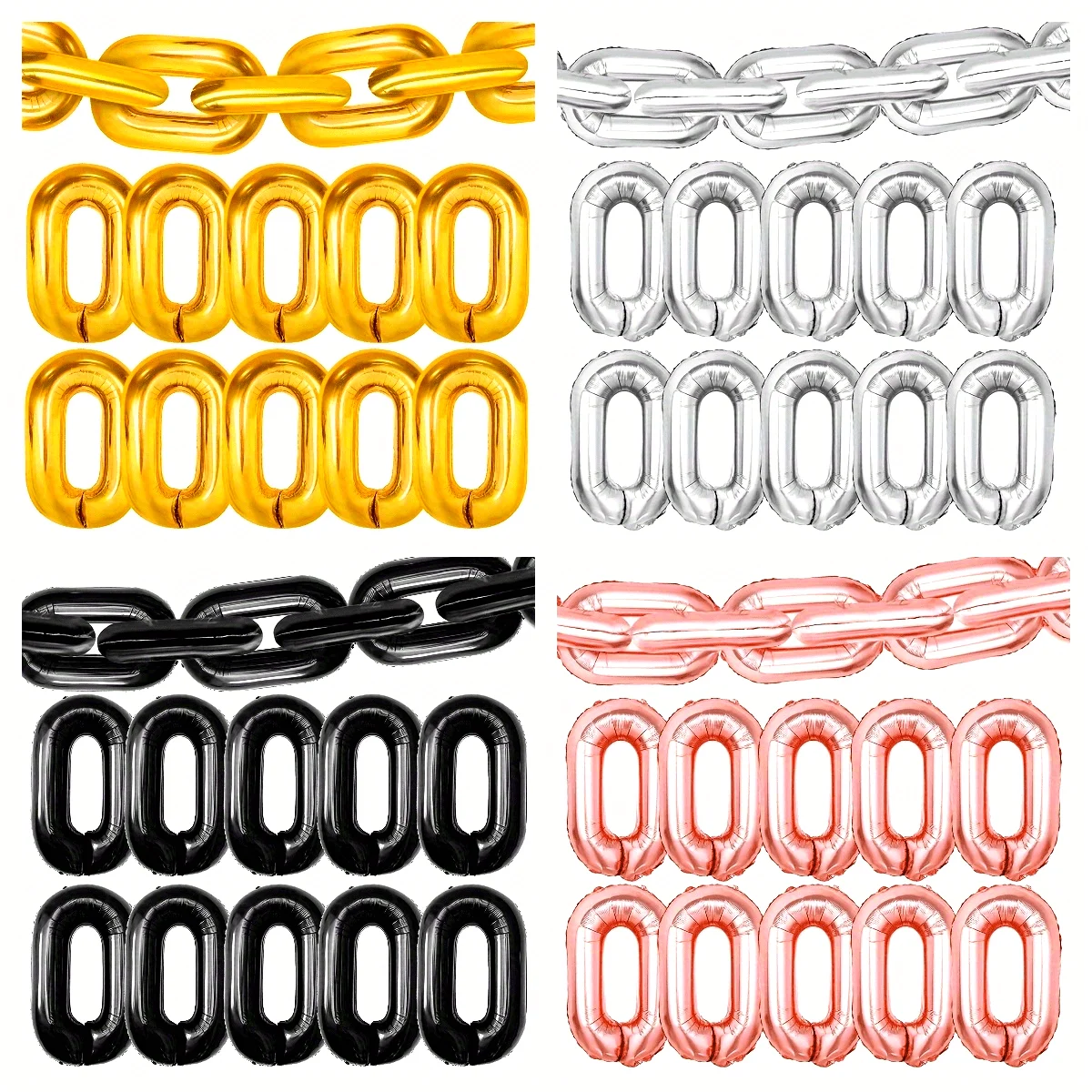 20-teiliges Party-Dekorations-Ballon-Set, 40,64 cm großer riesiger Folienkettenballon, geeignet für Hip-Hop-Party der 1980er und 1990er Jahre Image