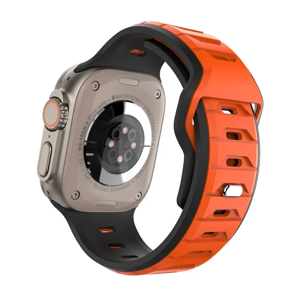 Zweifarbiges Silikon-Schlaufenarmband für Apple Watch Band Ultra 49 mm 42 mm 44 mm 46 mm 45 mm 41 mm Sportarmband für iWatch SE 10 9 8 7 6 5 Image