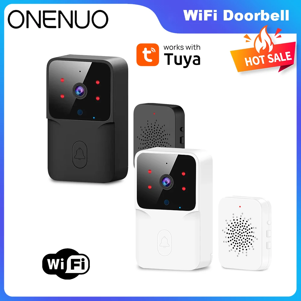 Tuya WiFi Video Türklingel Drahtlose HD Kamera IR Alarm Sicherheit Smart Home Türklingel WiFi Intercom für Zuhause mit Schwarz oder Weiß Image