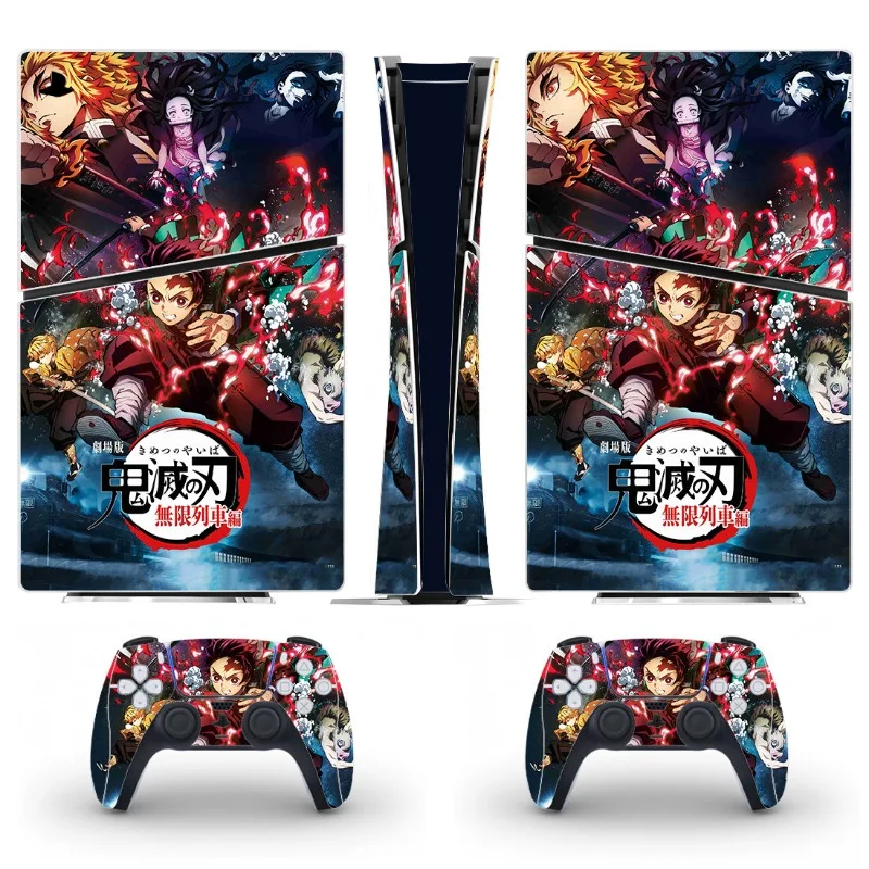 Demon Slayer Cartoon Peripheriegeräte PS5 Disc Skin Aufkleber Aufkleber Cover für Konsole Controller PS5 Standard Disk Skin Aufkleber Vinyl Image