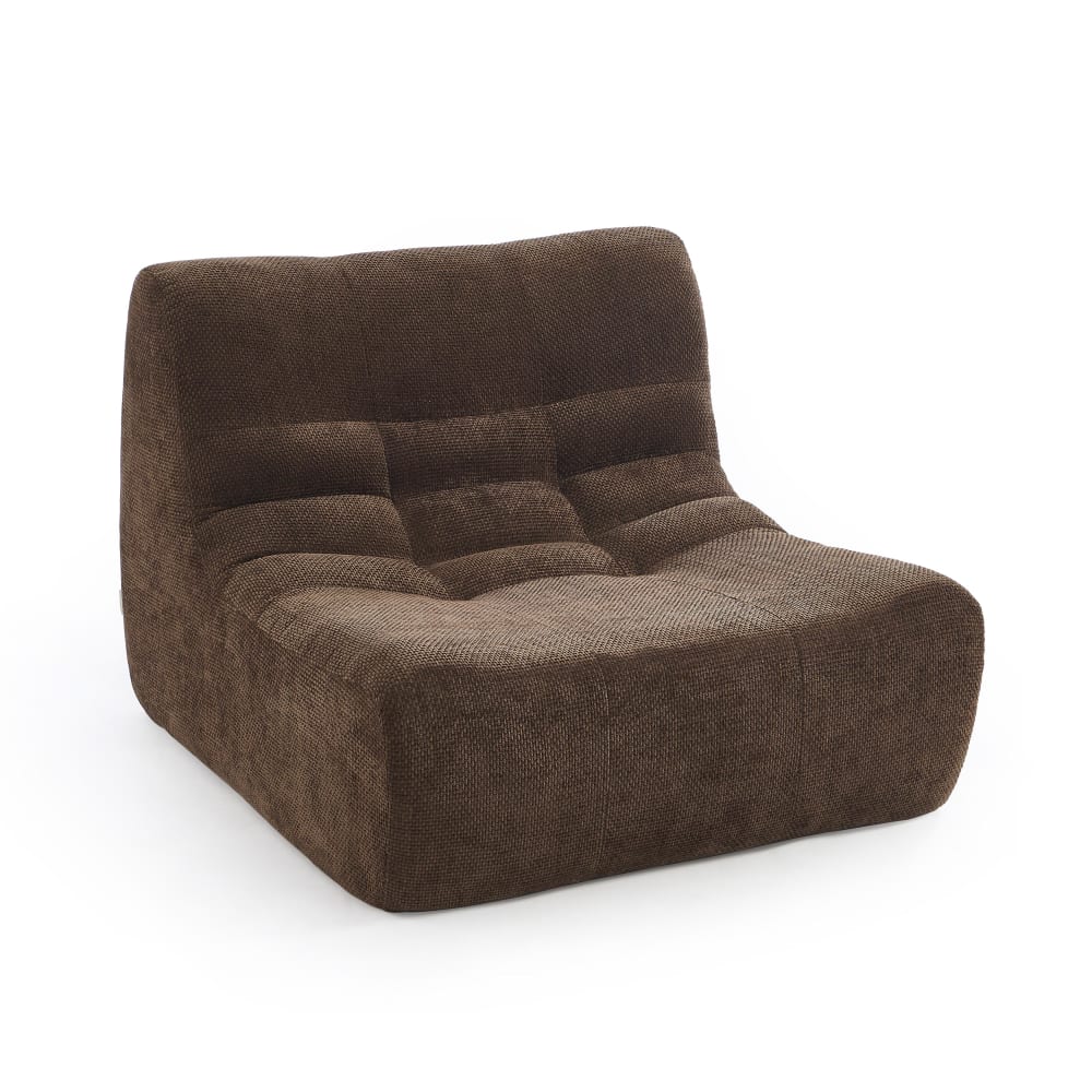 Chauffeuse modulable 1 place tissu chenille marron