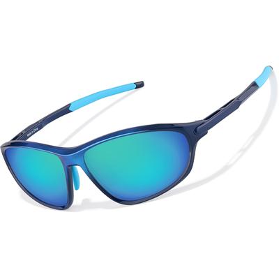 Zenni Wrap-Around Glasses Blue Plastic Full Rim Frame