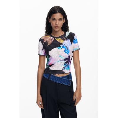 Textured floral T-shirt