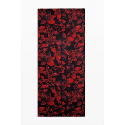 Rectangular scarf with red flowers