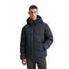 Daunenjacke MARC O'POLO, Herren, Gr. L, blau (schwarz navy), Web, Obermaterial: 100% Polyester. Futter: 100% Polyamid. Füllung: 70% Daunen, 30% Federn, casual, Jacken, mit 2-Wege-Zipper und abnehmbarer Kapuze