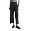 Jerseyhose MARC O'POLO, Damen, Gr. 42, N-Gr, blau (thunder blau), Web, Obermaterial: 52% Baumwolle, 40% Polyamid, 8% Elasthan, casual, normal knöchellang, Hosen, Leicht verkürzte Form, Wide Leg