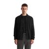 Cardigan MARC O'POLO "aus weichem Schurwoll-Mix", Herren, Gr. L, schwarz, Obermaterial: 62% Schurwolle, 20% Baumwolle, 18% Polyamid, unifarben, casual, regular fit, Rundhals, Langarm Strickbündchen, Strickjacken