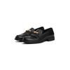 Loafer TOMMY HILFIGER "TH CHAIN FRINGE LEATHER LOAFER", Damen, Gr. 39, schwarz, Leder, klassisch, Schuhe, Blockabsatz, Slipper, Businessschuh mit modischen Fransen