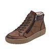 Plateausneaker REMONTE, Damen, Gr. 41, braun (braun used), Leder, Lederimitat, unifarben, casual, Schuhe, Winterstiefelette, Casual Boots mit wasserabweisender TEX-Membran