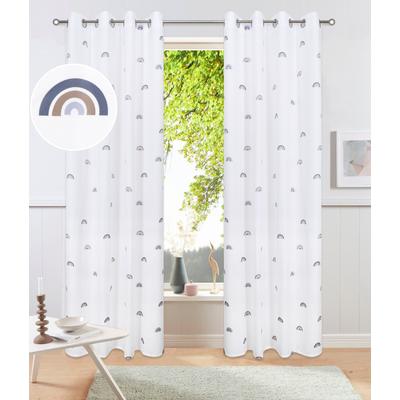 Gardine MY HOME "Elyna" Gr. 1, grau (taupe), B:135cm H:145cm, Polyester, Gardinen Image