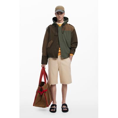 Hooded jacket with patches