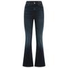 Bootcut-Jeans BOSS ORANGE "Rosa High Rise Bootcut Premium Damenmode", Damen, Gr. 29, Länge 30, blau (dunkelblau 401), Denim/Jeans, Obermaterial: 91% Baumwolle, 7% Polyester, 2% Elasthan, unifarben, casual, bootcut fit normal, Jeans, mit geschlitztem...