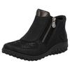 Schlupfboots RIEKER "Ready2GO", Damen, Gr. 38, schwarz, Lederimitat, casual, Schuhe, Stiefelette, Casual-Boots, Profilsohle, mit seitlichem Reißverschluss