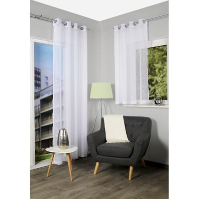 Gardine HOME WOHNIDEEN "DOLLY", weiß, B:140cm H:245cm, Voile, Polyester, Gardinen, transparent Image