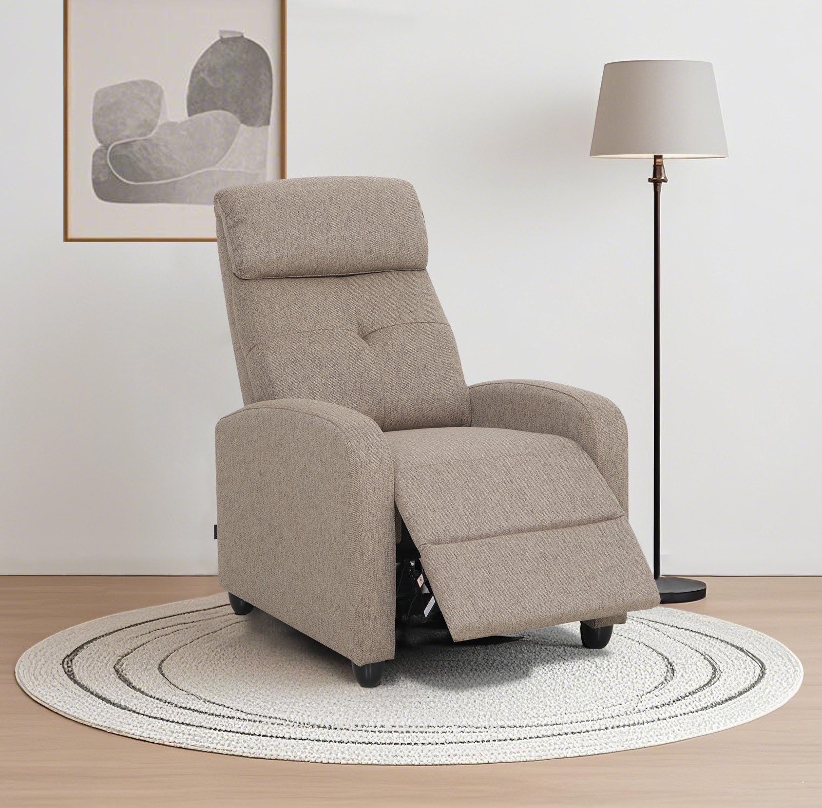 Relaxsessel HOME AFFAIRE "VESOUL, TV-Sessel, Ruhesessel mit Schlaffunktion, Webstoff", grau (taupe), B:68,5cm T:86cm, Sessel, Relaxsessel, Loungesessel mit manueller Relax- und Liegefunktion (105-135) Image