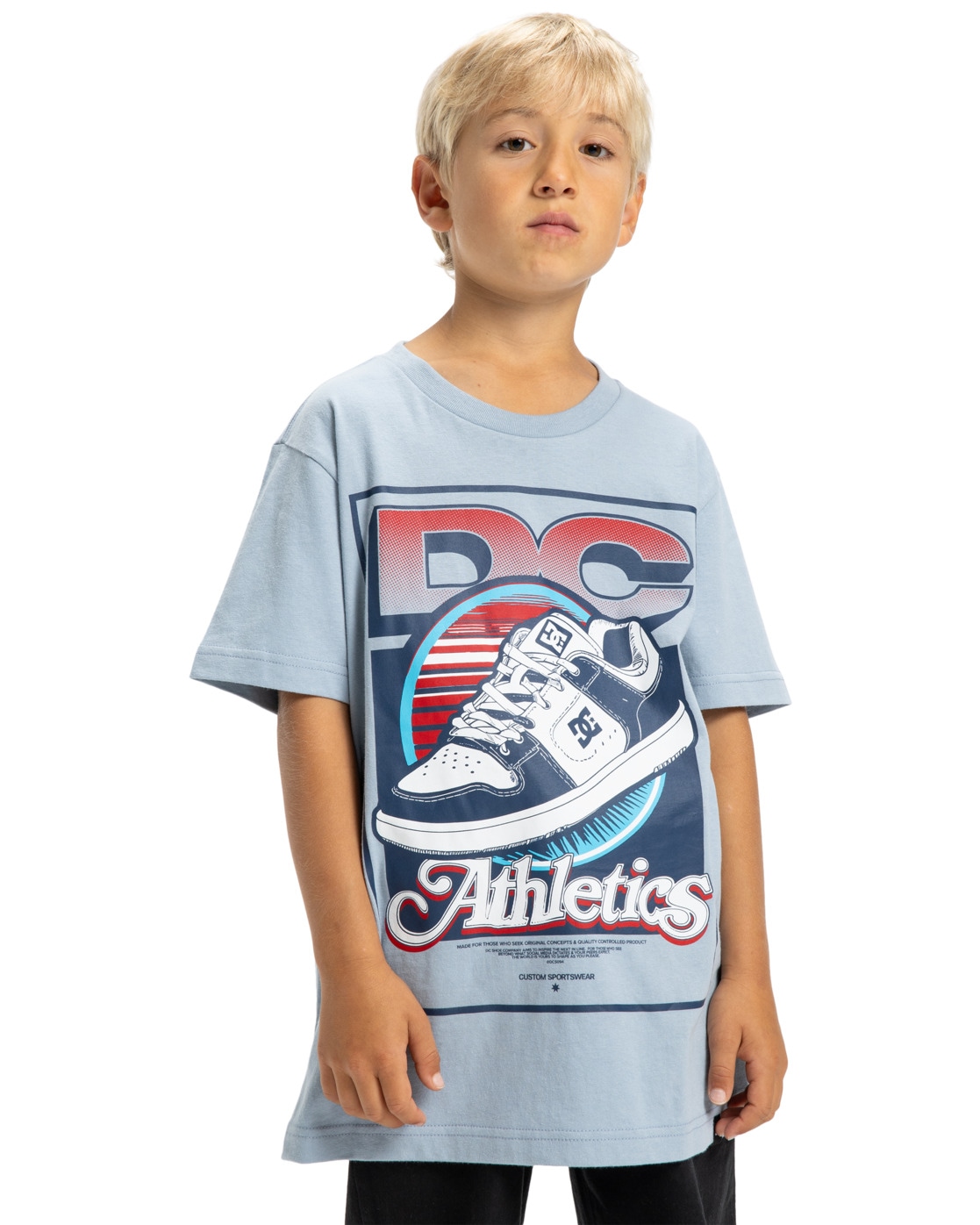 T-Shirt DC SHOES "Manteca Tribute", Jungen, Gr. 16(165-172cm), blau (blau fog), Obermaterial: 75% Baumwolle, 25% Baumwolle;, Shirts T-Shirt