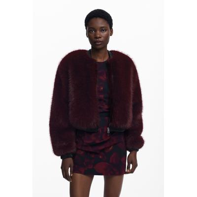 Raspberry fur jacket