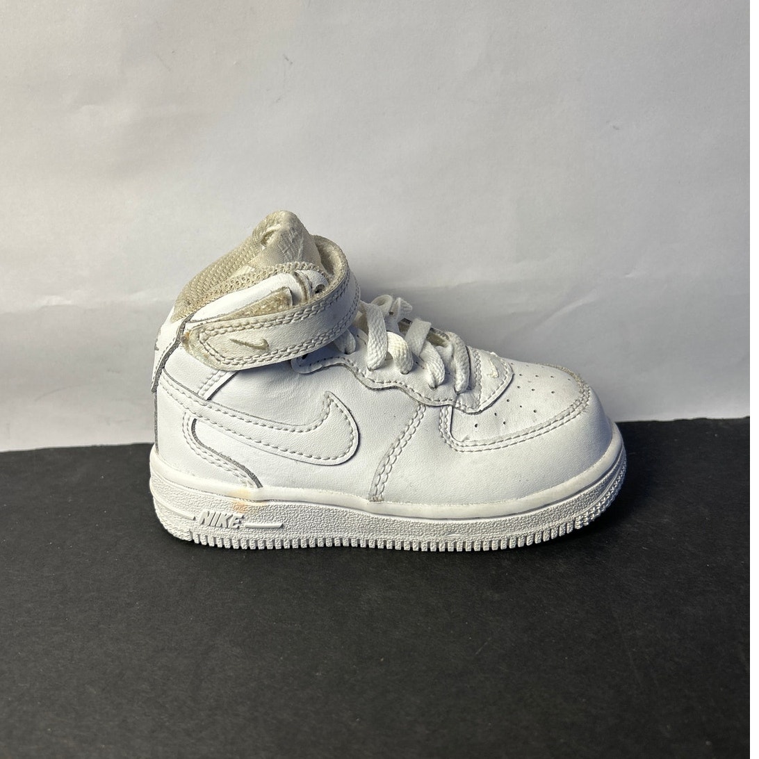 Nike Shoes | Toddler Nike Air Force 1 Mid Td 'Triple White' Size 7c | Color: White | Size: 7bb