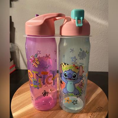 Disney Dining | Disney Stitch (2) Water Bottles-One Pink & One Blue | Color: Blue/Pink | Size: Os