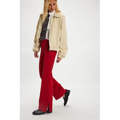 We The Free Glow Up Vegan Suede Pants at Free People in Rhythmic Red, Size: US 14