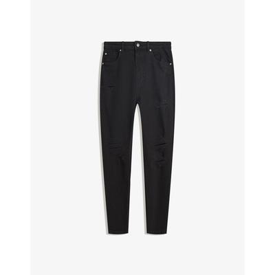 Bershka Ripped Carrot Fit Jeans Men 34 Black