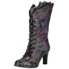 High-Heel-Stiefel LAURA VITA "LAURA VITA Stiefel Leder/Textil", Damen, Gr. 37, lila (violet), Leder, Textil, casual, Schuhe