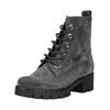 Schnürstiefelette GABOR "Gabor Stiefelette Veloursleder", Damen, Gr. 41, grau (dunkelgrau), Veloursleder, casual, Schuhe