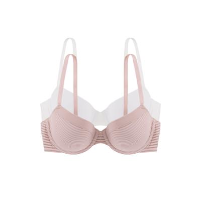 Bügel-BH DORINA "LOUISE", Damen, Gr. 90, Cup B, pink, ivory, Obermaterial: 57% Polyamid, 35% Polyester, 8% Elasthan, unifarben, feminin, BHs, gefüttert Image