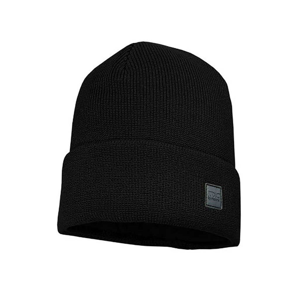 Beanie MAXIMO, Baby, Gr. 55, schwarz, Strick, Baumwolle, unifarben, Mützen, Strick, breiter Umschlag, gefüttert, wärmend, weich, unifarben Image