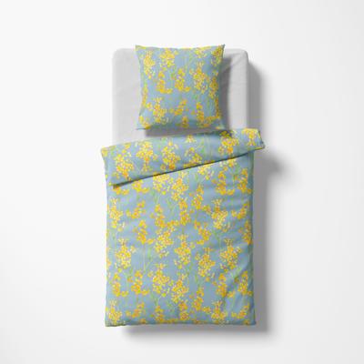 Bettwäsche FLEURESSE "Bed Art S", blau, B/L: 155cm x 200cm, , Mako-Satin, B/L: 80cm x 80cm, Mako-Satin, Obermaterial: 100% Baumwolle, Bettwäsche, Mako Satin-Bettwäsche aus 100% Baumwolle Image