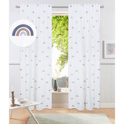 Gardine MY HOME "Elyna" Gr. 4, grau (taupe), B:135cm H:245cm, Polyester, Gardinen Image
