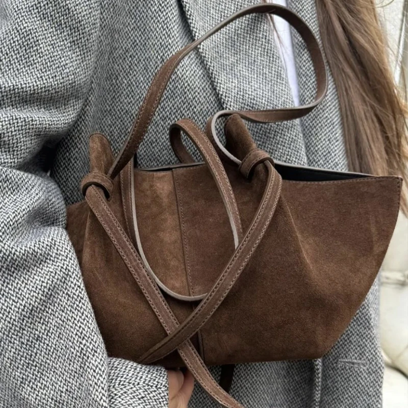 Sacs fourre-tout Vintage en Faux daim pour femmes, sacs à main et bourses de luxe de styliste, nouveaux sacs à bandoulière froncés de grande capacité sous les bras