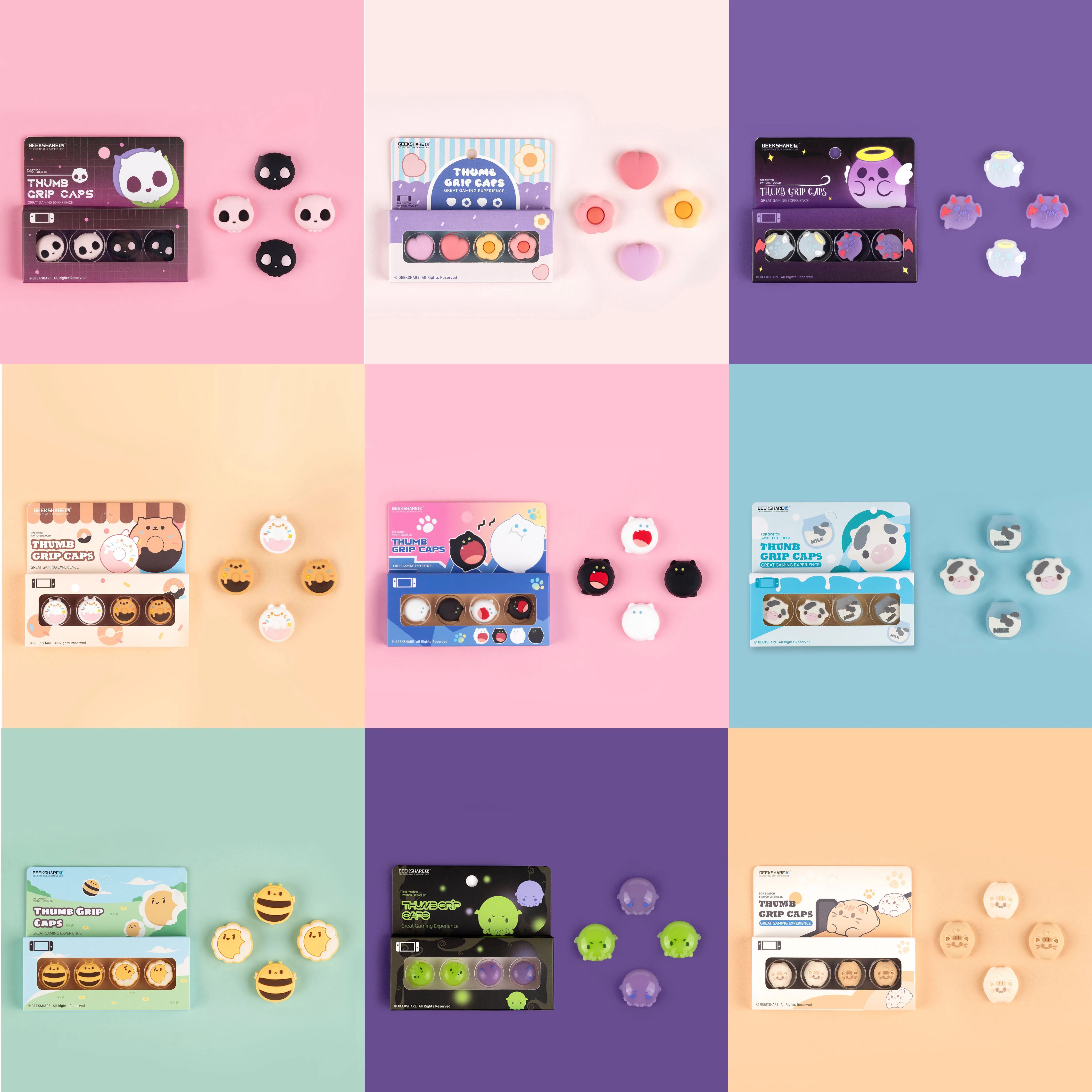 Super süße Silikon weiche Joycon Thumb-Stick Grip Cap Joystick Abdeckung für Switch Oled NS Lite Joy-Con Controller Thumbstick Fall Image