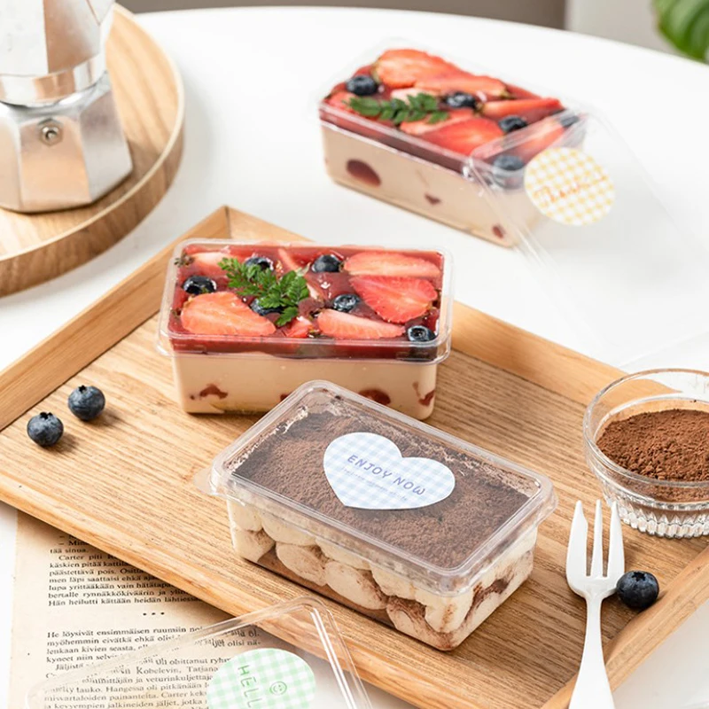 Contenitori da asporto incernierati in plastica trasparente monouso da 10 pezzi scatole per imballaggio alimentare adatte per dolci torte cookivalad