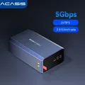 Custodia per disco rigido RAID Acasis a 2 alloggiamenti per SSD HDD SATA 3,5/2,5 | USB 3.0 5 Gbps | Custodia in metallo con ventola | Supporto 24TB*2