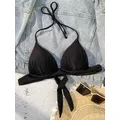 XS - XL Sexy 2025 Reggiseno push up Coppa Halter Bikini Top Costume da bagno femminile Costumi da bagno donna Bagnante Costume da bagno Swim Solid Beach wear Top