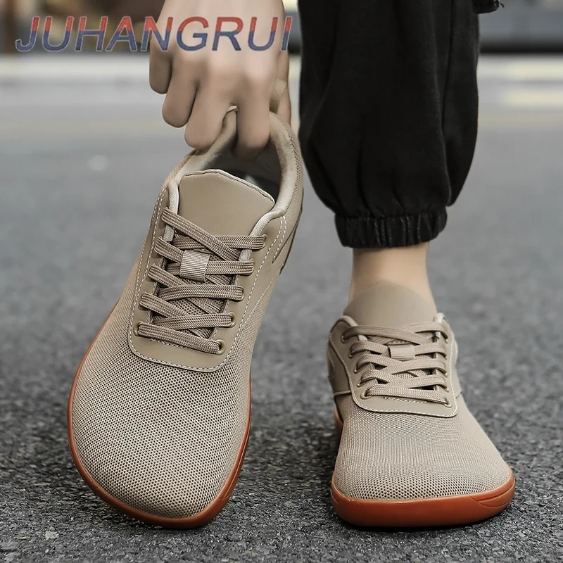 Unisex-Schuhe mit weitem Zehenbereich, lässige Barfußschuhe, Outdoor-Laufschuhe, atmungsaktive Mesh-Wanderschuhe, Gummisohle, bequem, große Größe