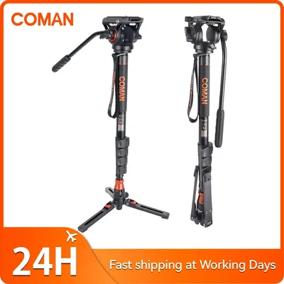 COMAN DK327Q5S Professionelle Kamera Einbeinstativ Hydraulische Flüssigkeit Kopf Stativ Für Canon Nikon Sony DSLR Kamera Video Camcorder