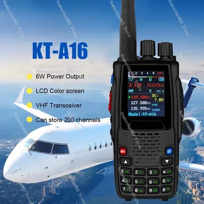 Handheld Two-Way Radio, Aviation Frequency Transmit/Receive TX 108-135.995MHz RX 118-135.995MHz