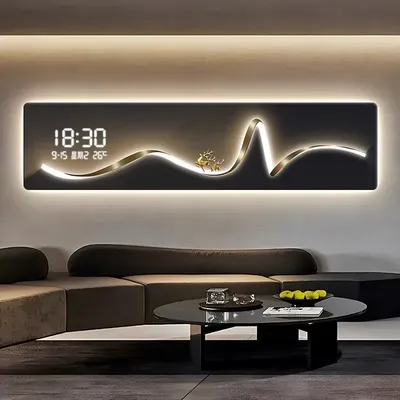 Date Luxury Large Wall Clock Design Silent Light Plug Aesthetic Wall Clock Digital House Horloge Murale Living Room Decoration