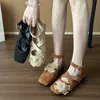 2025, neue Sommer-Vintage-Schnalle, einzelne Schuhe, flache Mary Jane-Damenschuhe