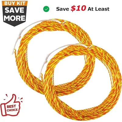Goture Tenkara Line 2PCS Tapered Floating Fly Line with Tippet Ring Orange Mixed Color 12ft/3.6m Furled Braided Polyester