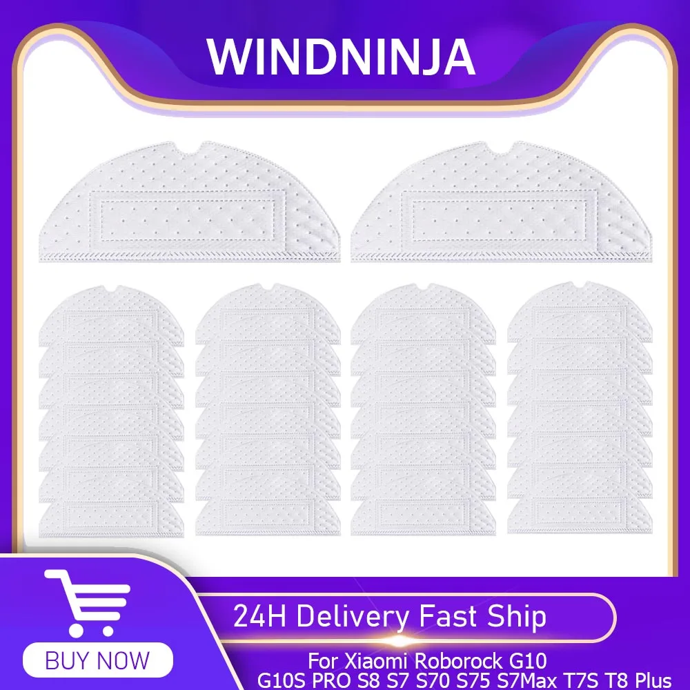 Mopp Tücher Einweg Zubehör Für Xiaomi Roborock T7S T8 Plus G10 G10S PRO S8 S7 S70 S75 S7Max Roboter Vakuum Aufsätze Kit Image