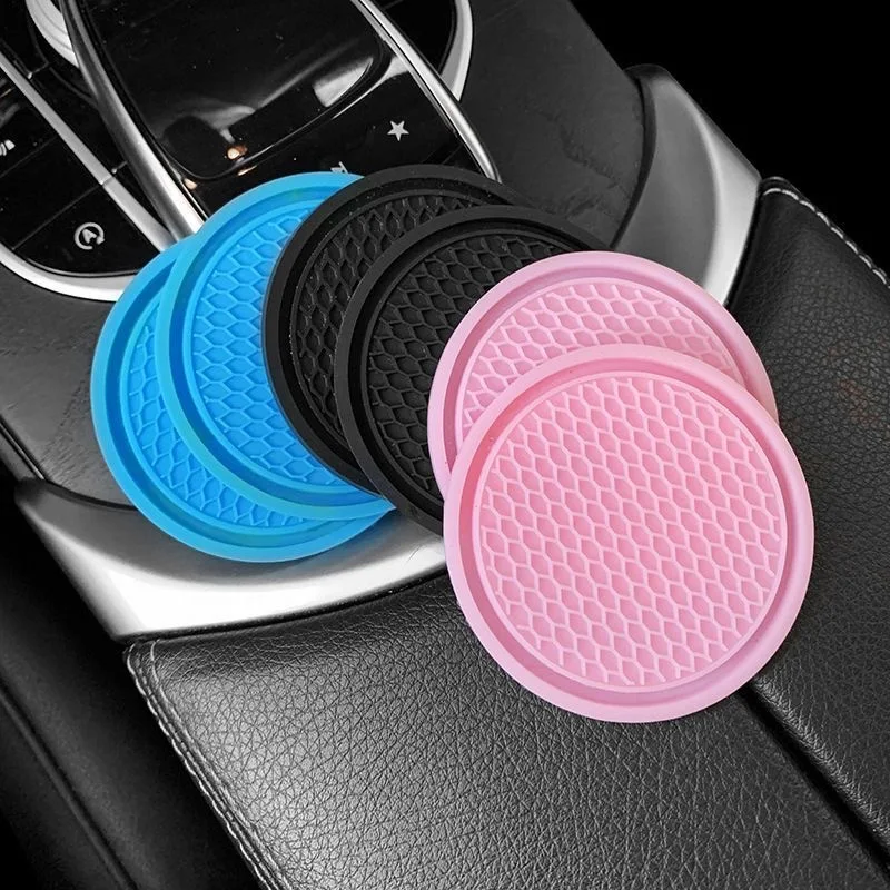 2PCS Automotive Kreative Wasser Untersetzer Auto Innen Anti-rutsch-Pad Dekorative Automotive Liefert, PVC Anti-slip Waben pad