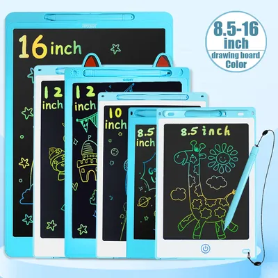 16/12/10/8.5 Inch LCD Graphic Tablet, Cartoon Color Drawing Tablet, 3 4 5 6 7 8 Years Kids Birthday Gifts/Christmas/Travel toys