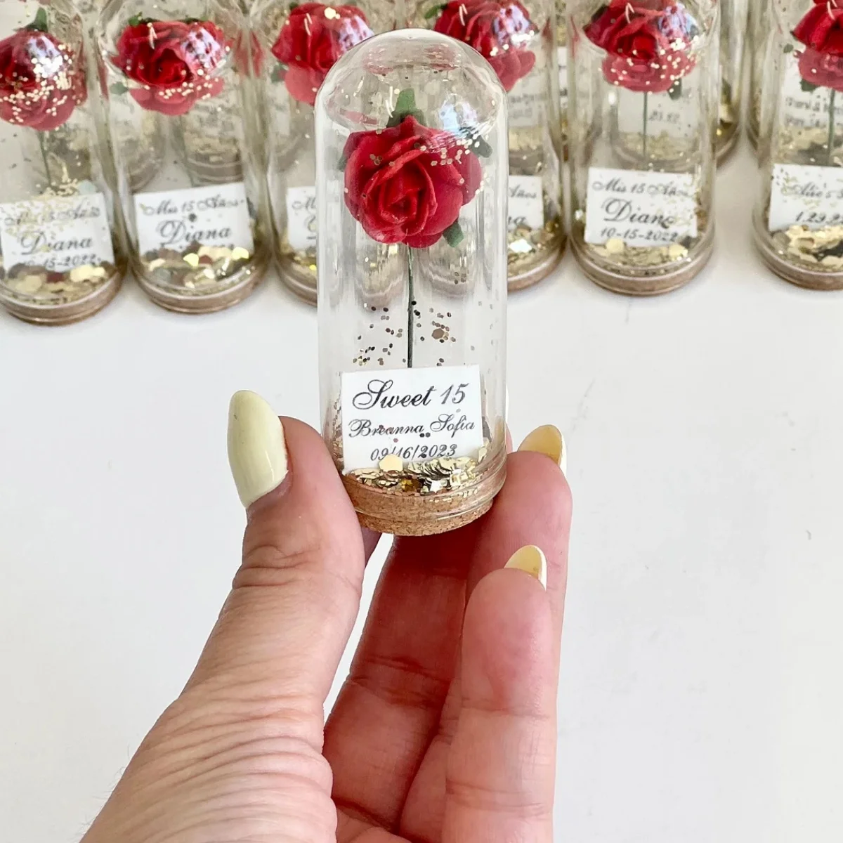 Bulk Rose Dome-Geschenke für Gäste, Hochzeitsgeschenke, personalisierte Partygeschenke, individuelle Geschenke „Die Schöne und das Biest“, Junggesellenabschied Image