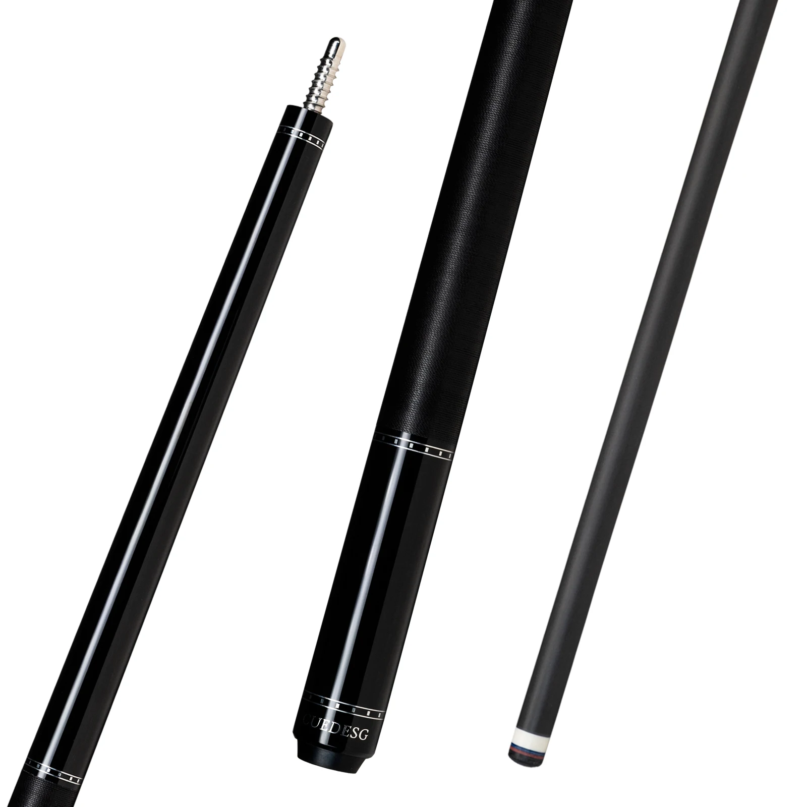 CUEDESG Stecca da biliardo in fibra di carbonio, stecca da biliardo in carbonio ebano nero con punta da 10,5 mm/11,8 mm/12,5 mm con borsa in PU, Tacos De Billar,구