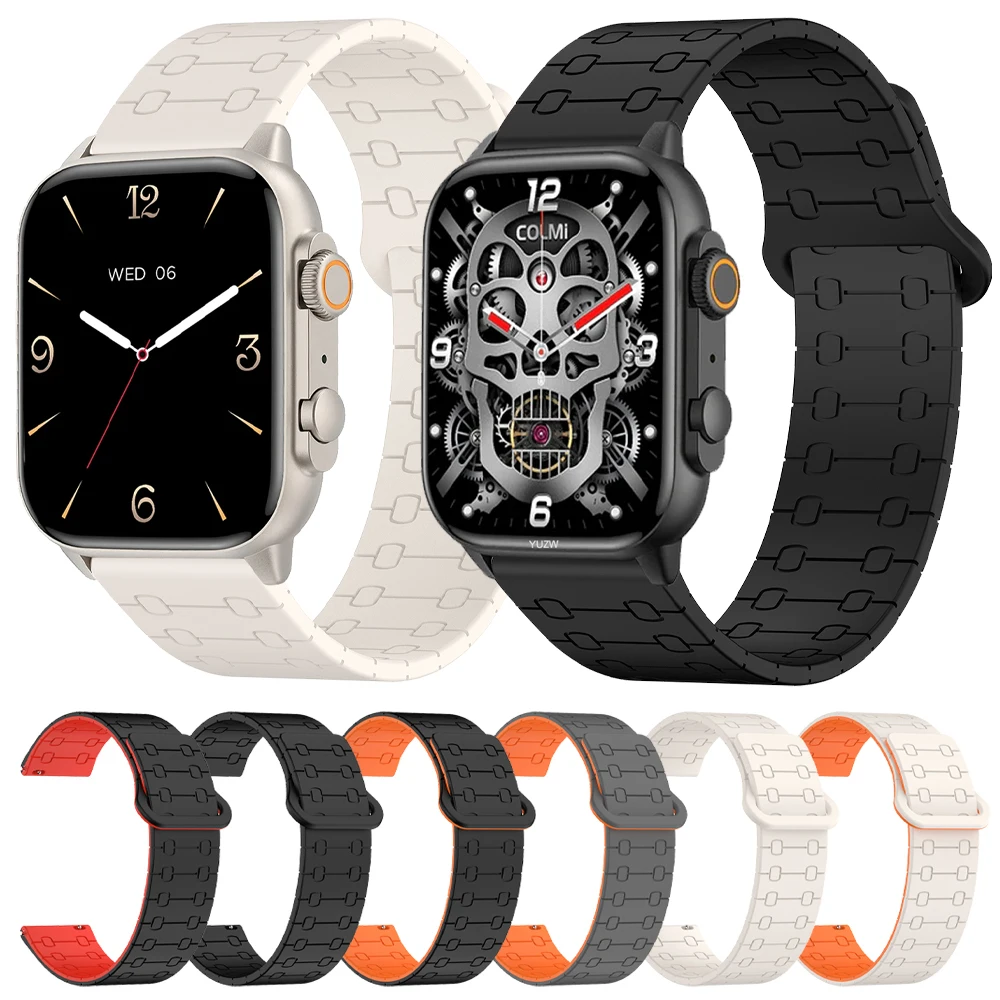 22mm Silikon Armband Für COLMI C81 C80 M40 M42 Band Für COLMI P71 P68 I30 V68 C8 Max Smart Uhr sport Armband Weiche Armbänder Image