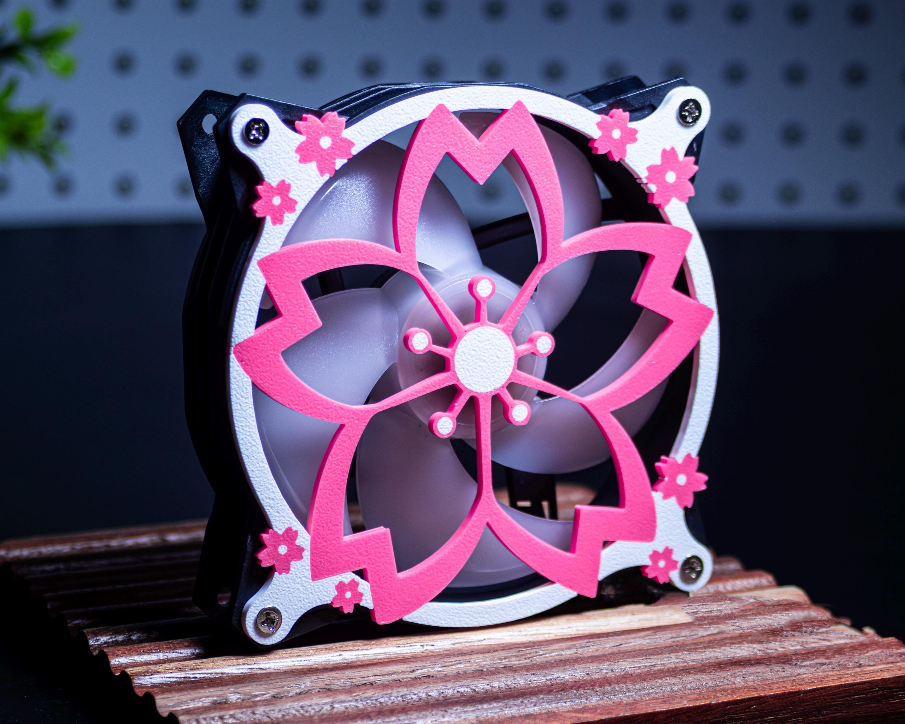 Copertura per ventola Sakura Cherry Blossom da 120 mm, 140 mm e 200 mm per computer da gioco / Griglia di protezione per ventola del PC/radiatore con